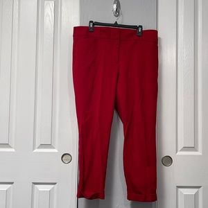 Loft Red cuffed bottom cropped  pant